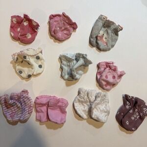 10 pair lot of baby newborn infant mittens no scratch